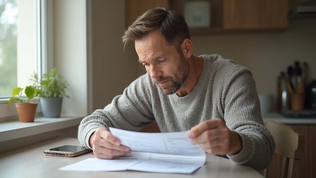 Профессионал проверяет счета за коммунальные услуги и анализирует расходы